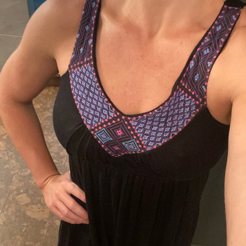 Embroidered black maxi